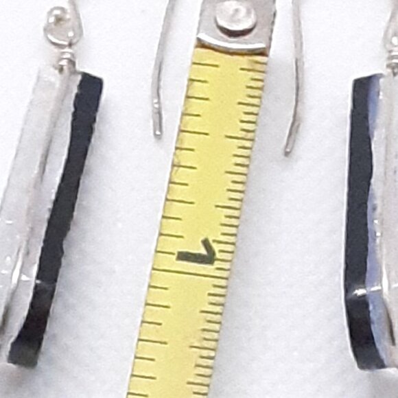 New Sparkley Multicolored Dichroic Glass 925 French Wire Drop Earrings - Picture 11 of 14